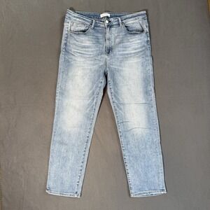 Risen Jeans Straight Leg Denim Light Wash Women's Size 2XL (Plus Size 18-20)